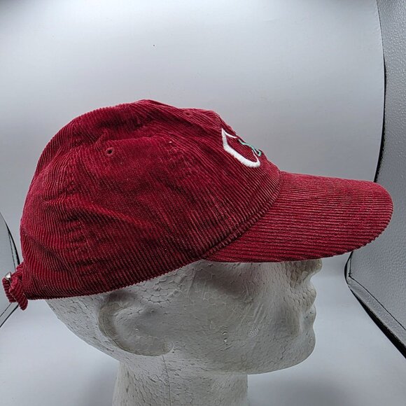 Coca Cola Multicolor Logo Corduroy Baseball Cap Adjustable Burgundy Cotton Hat - Picture 4 of 10